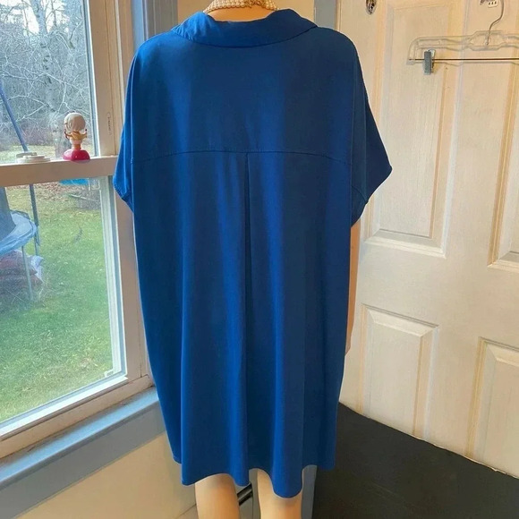 H By Halston Jersey Fabric Boho Casual Blue Blouse Women Plus Size 3X - Picture 6 of 6